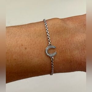 Pandora Horseshoe Sterling Silver Chain Bracelet